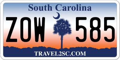 SC license plate ZOW585