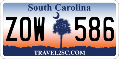 SC license plate ZOW586