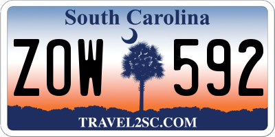 SC license plate ZOW592