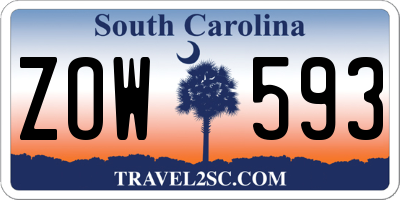 SC license plate ZOW593
