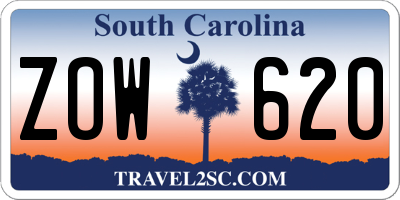 SC license plate ZOW620