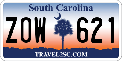 SC license plate ZOW621