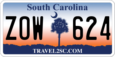 SC license plate ZOW624