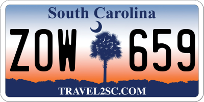 SC license plate ZOW659