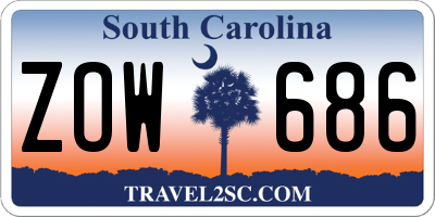 SC license plate ZOW686