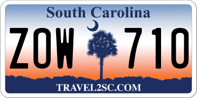 SC license plate ZOW710