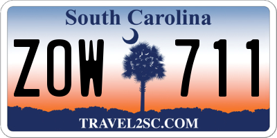 SC license plate ZOW711