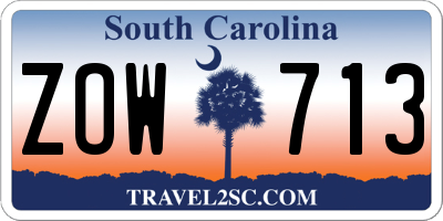 SC license plate ZOW713
