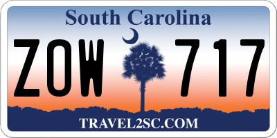 SC license plate ZOW717