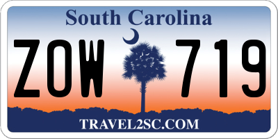 SC license plate ZOW719