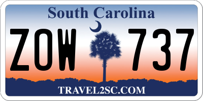 SC license plate ZOW737