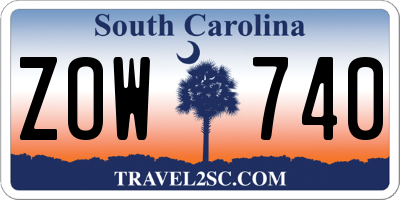 SC license plate ZOW740