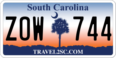 SC license plate ZOW744