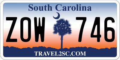 SC license plate ZOW746