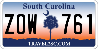 SC license plate ZOW761