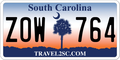 SC license plate ZOW764