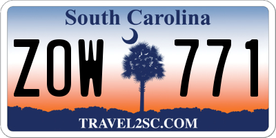 SC license plate ZOW771