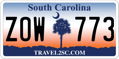 SC license plate ZOW773