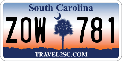 SC license plate ZOW781