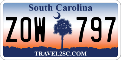 SC license plate ZOW797