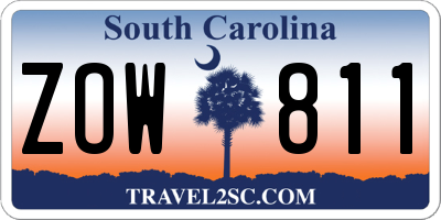 SC license plate ZOW811