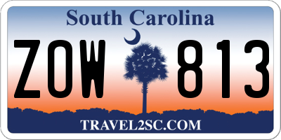 SC license plate ZOW813
