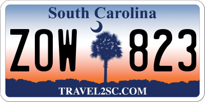 SC license plate ZOW823