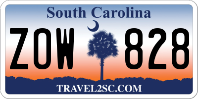 SC license plate ZOW828