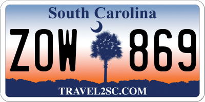 SC license plate ZOW869