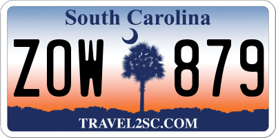 SC license plate ZOW879