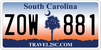 SC license plate ZOW881