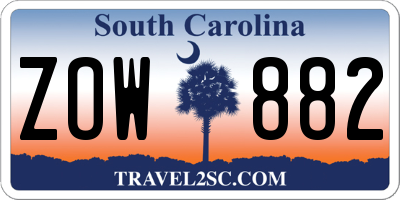SC license plate ZOW882