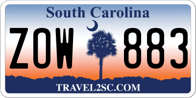SC license plate ZOW883