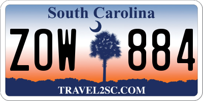 SC license plate ZOW884