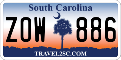SC license plate ZOW886
