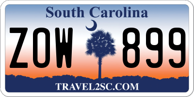 SC license plate ZOW899