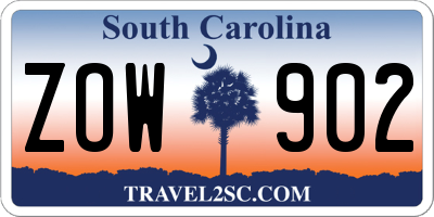 SC license plate ZOW902