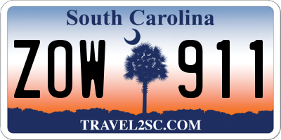 SC license plate ZOW911