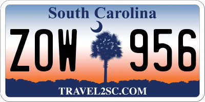 SC license plate ZOW956