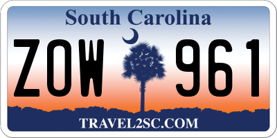 SC license plate ZOW961
