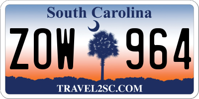 SC license plate ZOW964