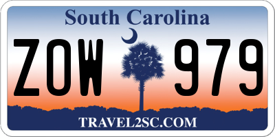 SC license plate ZOW979