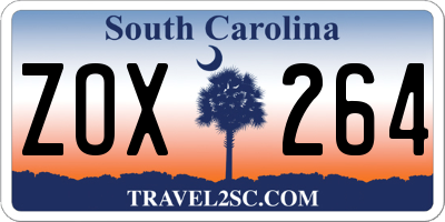 SC license plate ZOX264