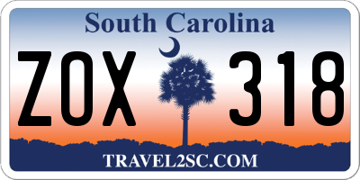 SC license plate ZOX318