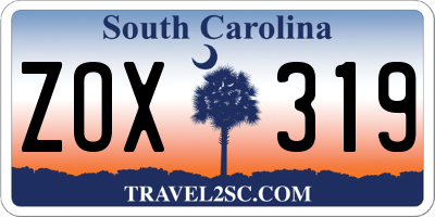 SC license plate ZOX319