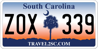 SC license plate ZOX339