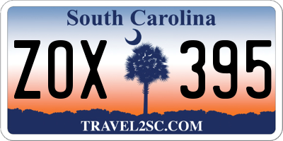 SC license plate ZOX395