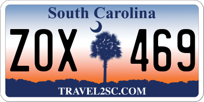SC license plate ZOX469