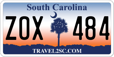SC license plate ZOX484