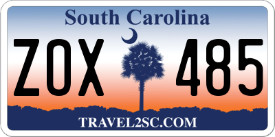 SC license plate ZOX485